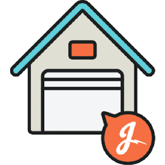 house icon with the junk start logo below it